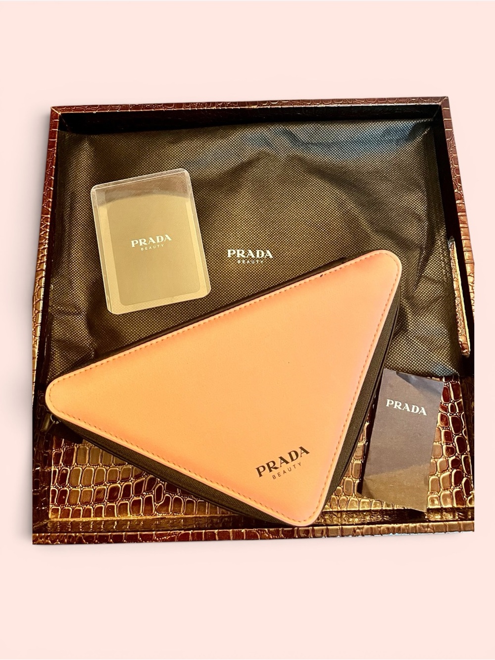Prada Beauty Bundle of Triangle Cosmetic Pouch and #9 Collectible Playing Card - Picture 3 of 11